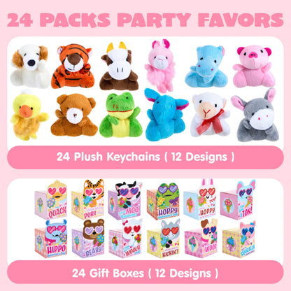 JOYIN 24-Piece Valentine's Day Plush Toys with Boxes