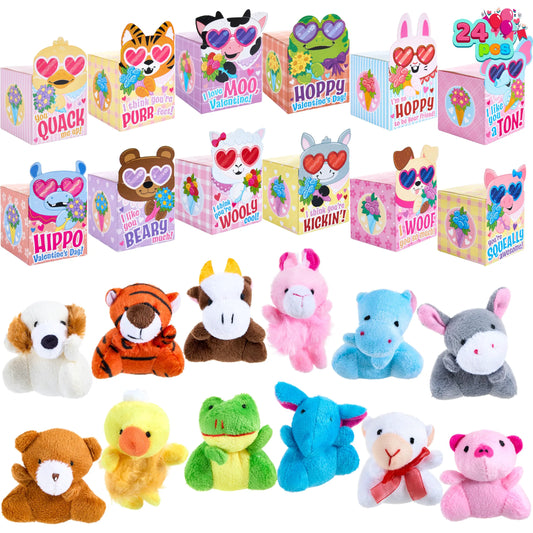 JOYIN 24-Piece Valentine's Day Plush Toys with Boxes