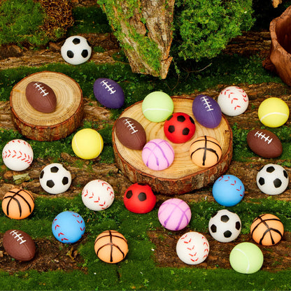JOYIN 28-Pack Valentine's Day Kawaii Sports Ball Mochi Squishy Fidget Toys for Kids