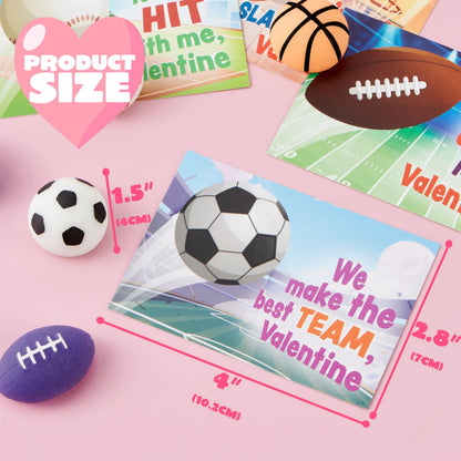 JOYIN 28-Pack Valentine's Day Kawaii Sports Ball Mochi Squishy Fidget Toys for Kids