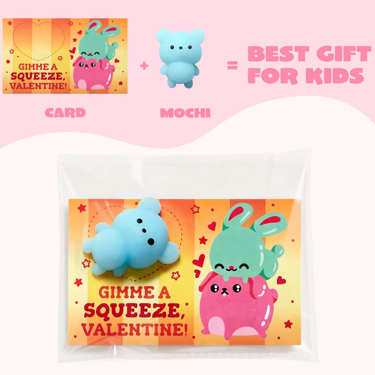 JOYIN 28-Pack Valentine's Day Mochi Squishy Toys Stress Relief Gift Cards for Kids