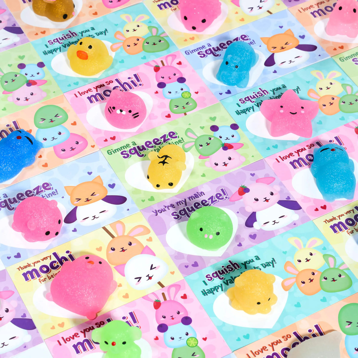 JOYIN 28 Pack Valentine's Day Mochi Squishy Toys with Cards for Kids