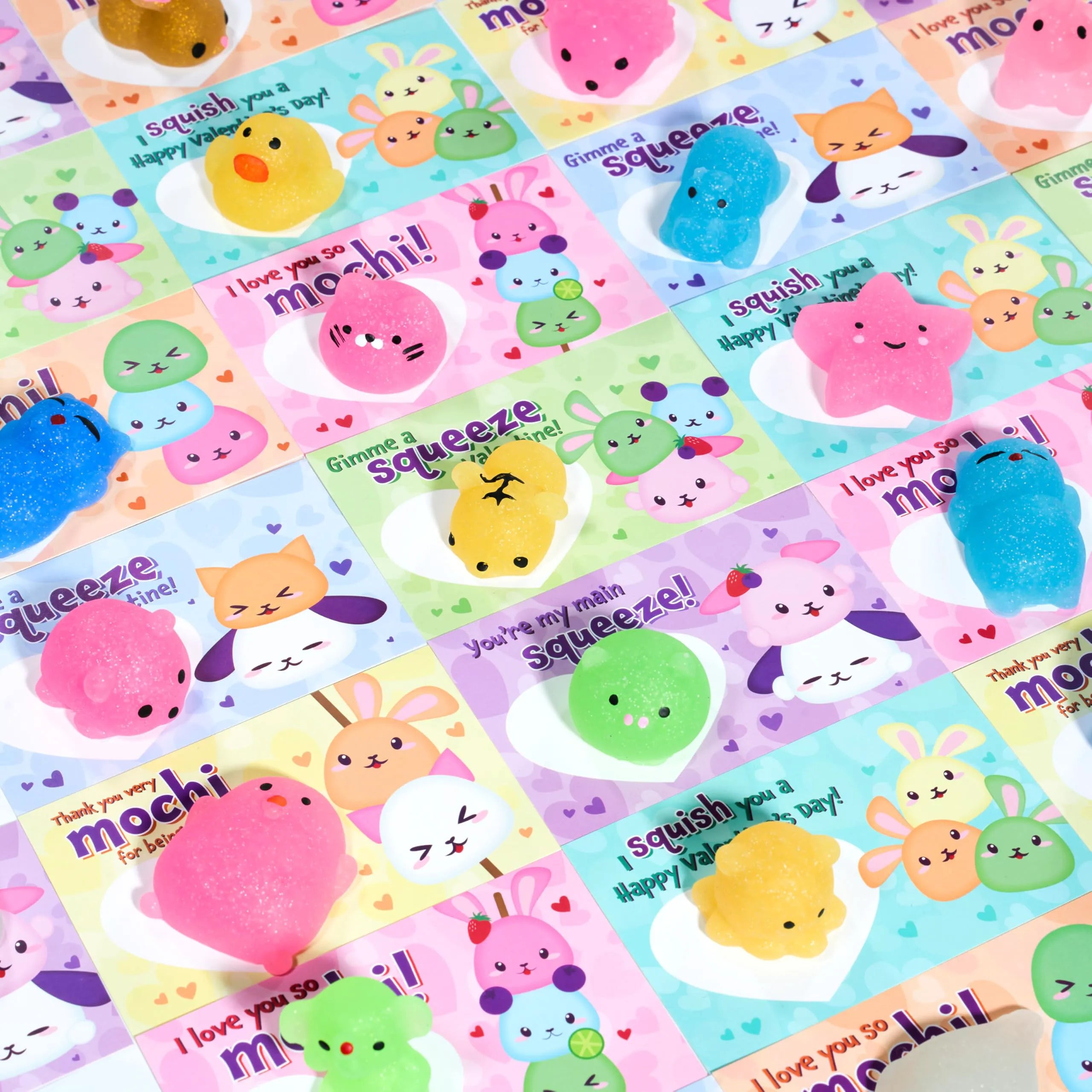 JOYIN 28 Pack Valentine's Day Mochi Squishy Toys with Cards for Kids