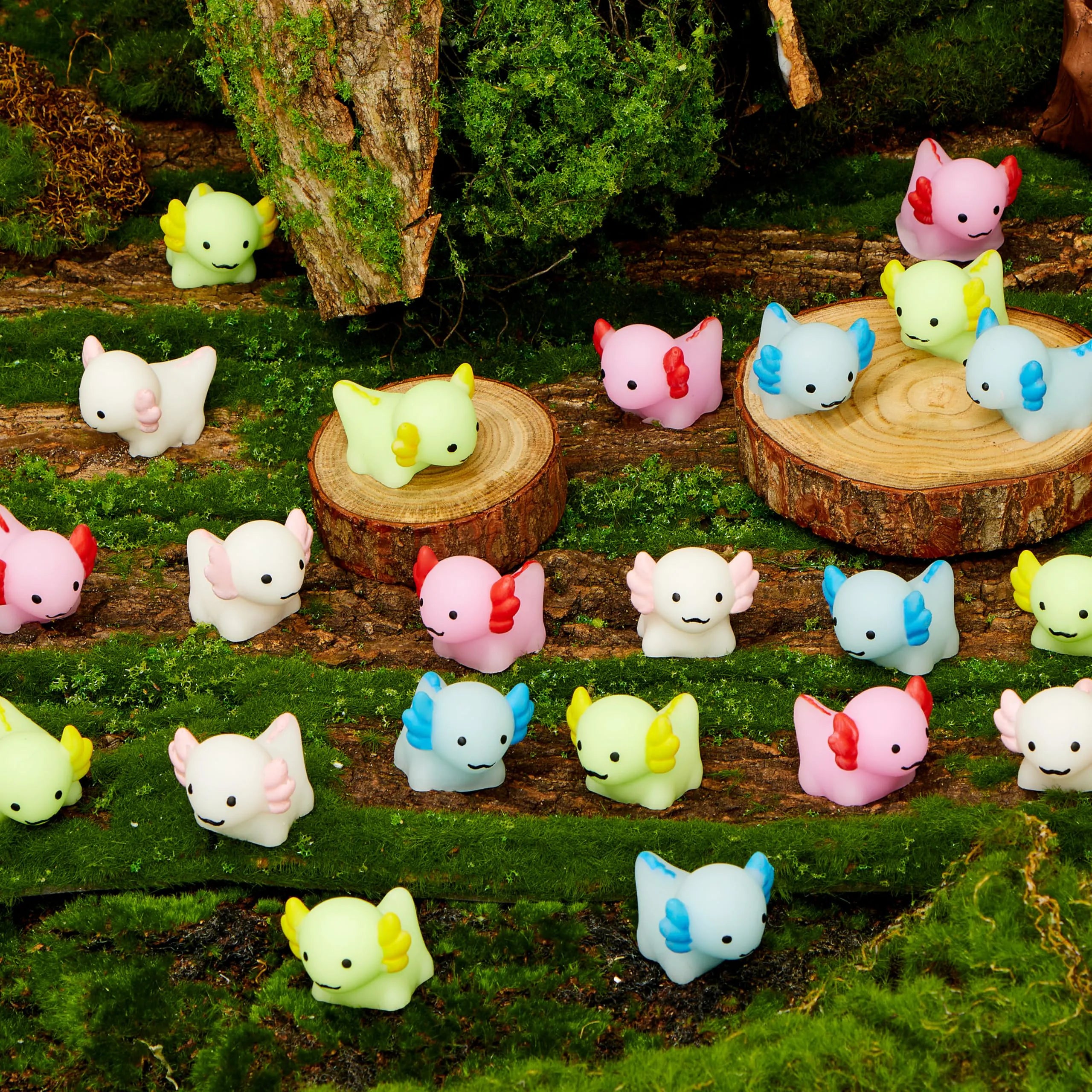 JOYIN 28-Pack Valentine's Day Axolotl Mochi Squishy Toys with Funny Cards for Kids