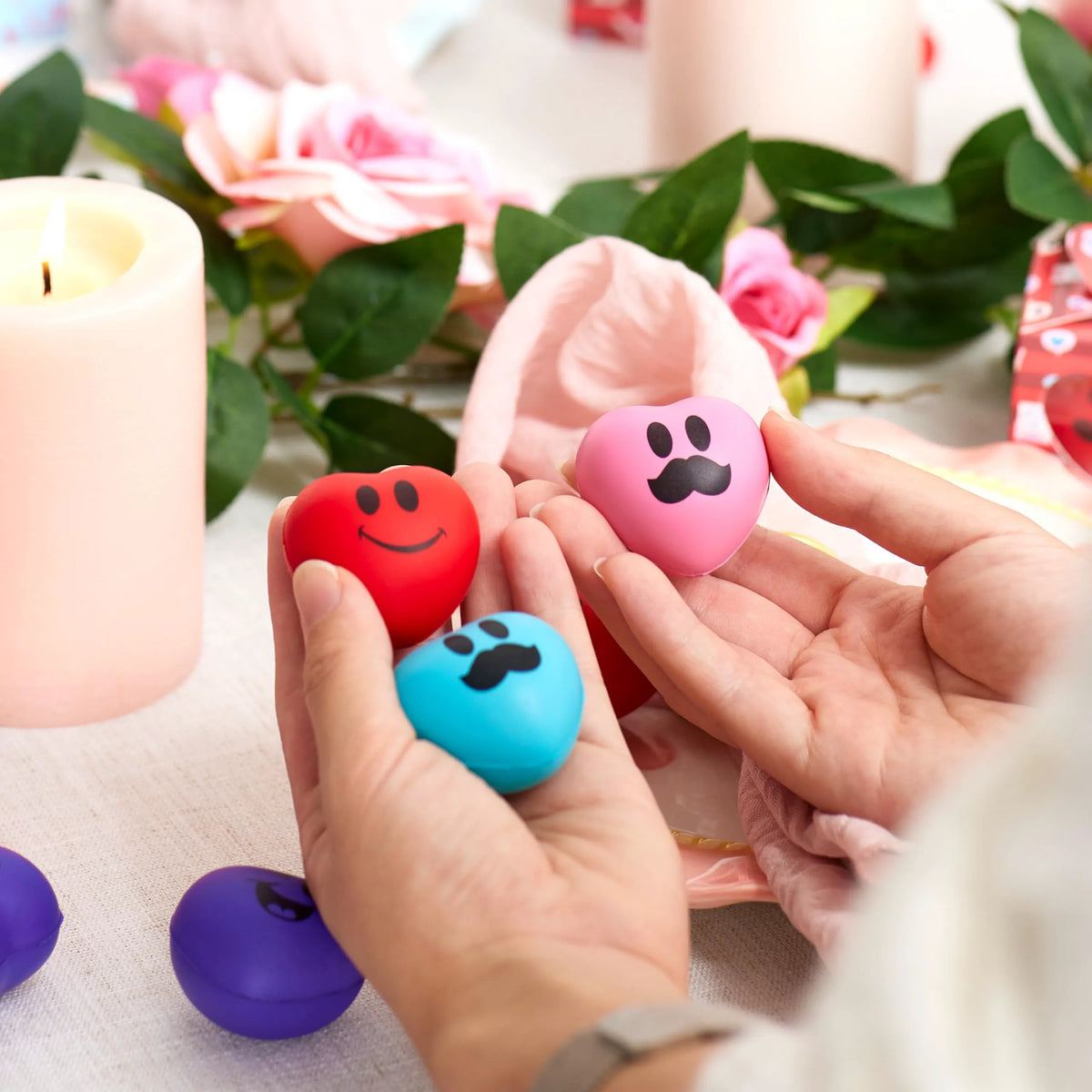JOYIN 28-Pack Valentine Heart Stress Balls in Boxes