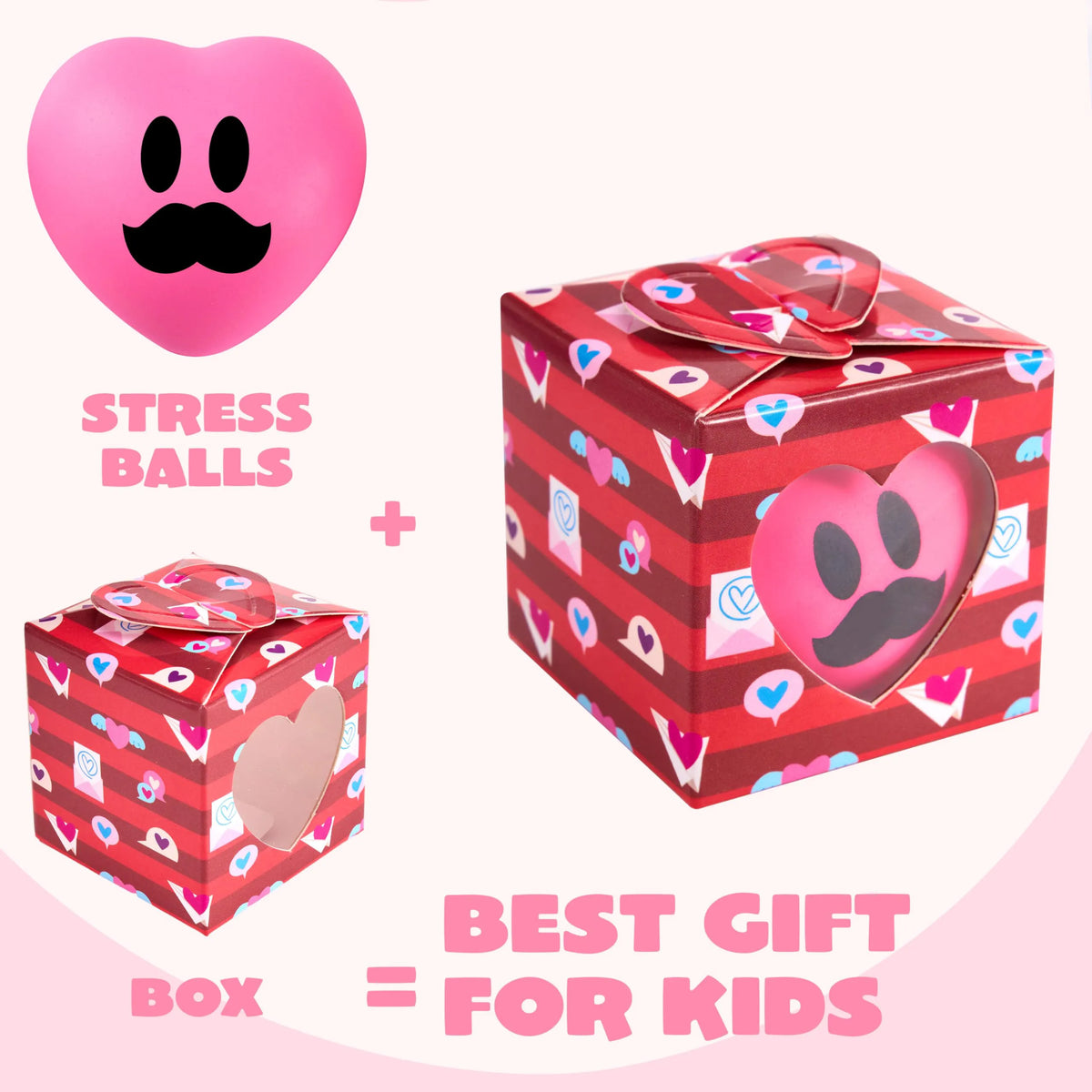 JOYIN 28-Pack Valentine Heart Stress Balls in Boxes