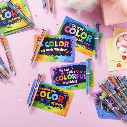 JOYIN 28-Piece Valentine's Day Multicolor Pen Set with Cards
