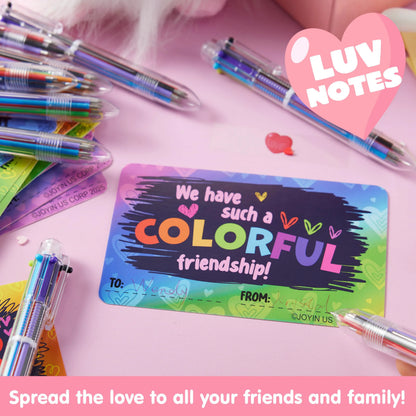 JOYIN 28-Piece Valentine's Day Multicolor Pen Set with Cards