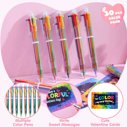 JOYIN 28-Piece Valentine's Day Multicolor Pen Set with Cards