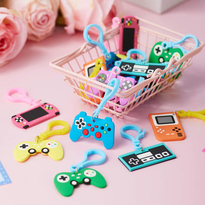 JOYIN 28 Pcs Video Game Keychains, Multi Colored Keychains & Cards with 7 Designs - Valentine's Day Gift