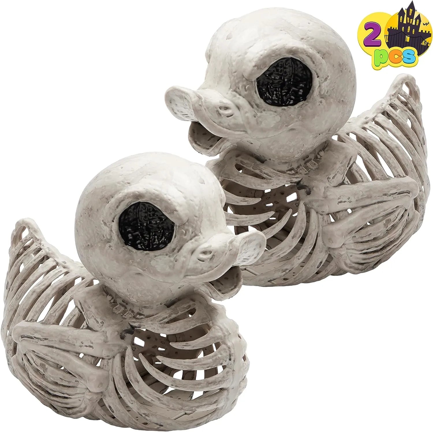 JOYIN 2 Pack 4.5-Inch Halloween Duck Skeleton Plastic Bones