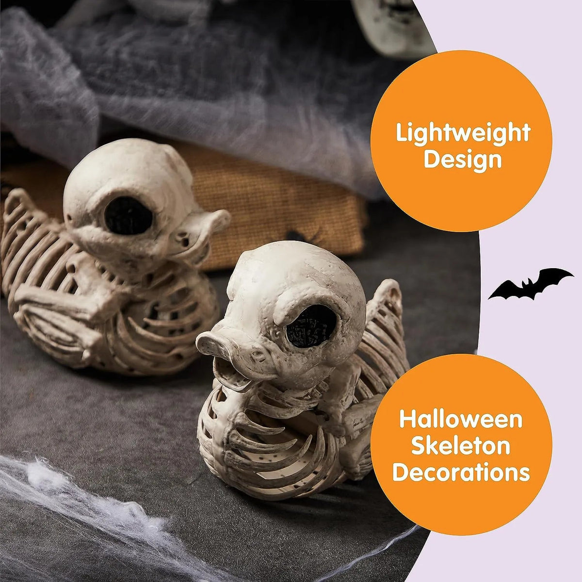 JOYIN 2 Pack 4.5-Inch Halloween Duck Skeleton Plastic Bones
