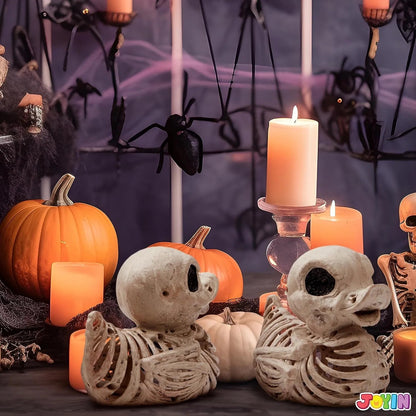 JOYIN 2 Pack 4.5-Inch Halloween Duck Skeleton Plastic Bones