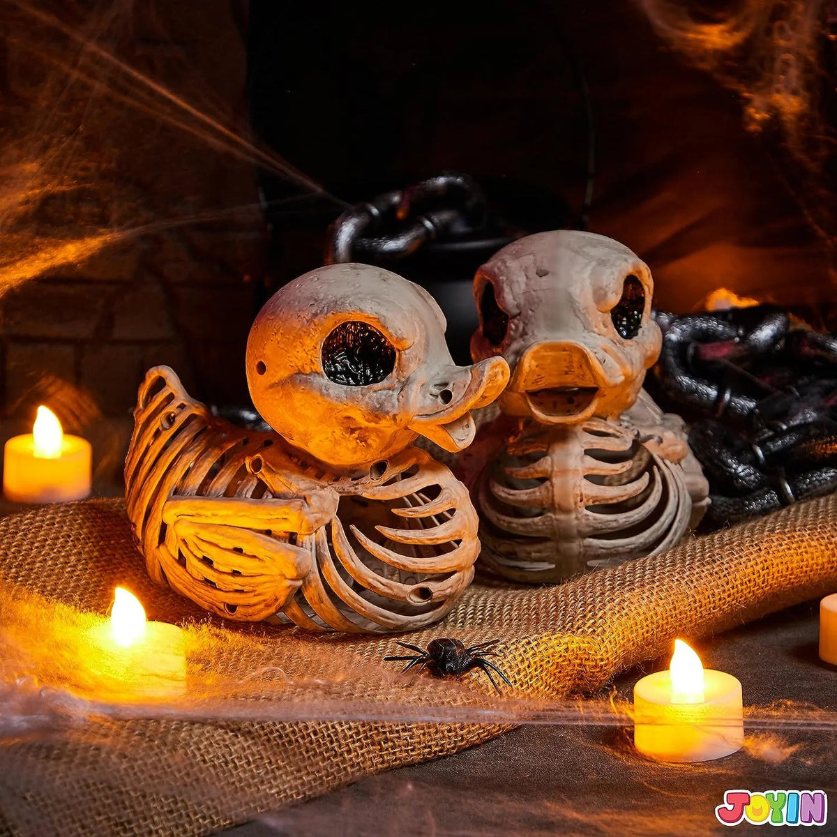 JOYIN 2 Pack 4.5-Inch Halloween Duck Skeleton Plastic Bones