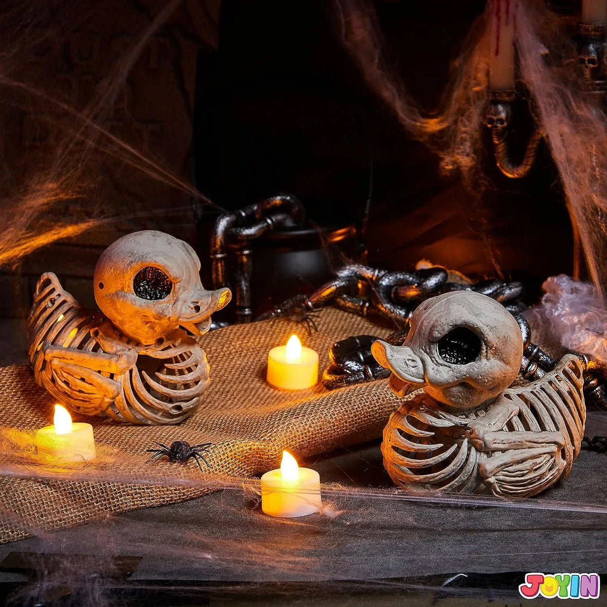 JOYIN 2 Pack 4.5-Inch Halloween Duck Skeleton Plastic Bones