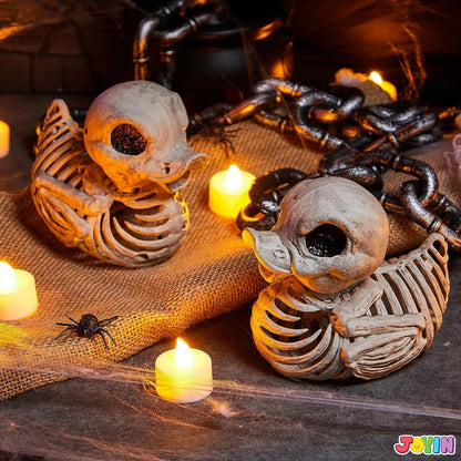 JOYIN 2 Pack 4.5-Inch Halloween Duck Skeleton Plastic Bones