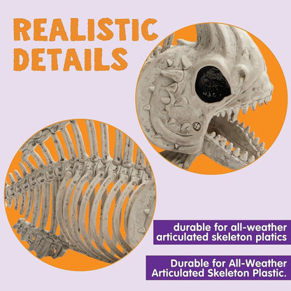 JOIN 2-Pack 9.5-Inch Halloween Fish Skeleton Plastic Bones with Posable Joints