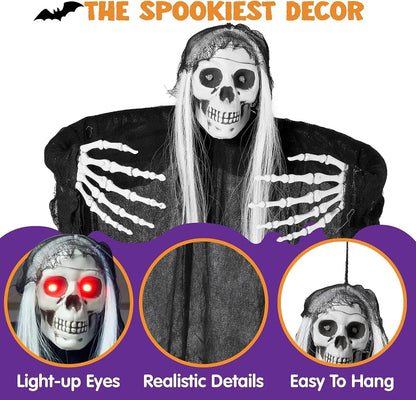 JOYIN 2-Pack Hanging Grim Reaper Halloween Decorations