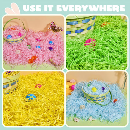 JOYIN 3.75 lb Easter Fake Grass Crinkle Paper Shred