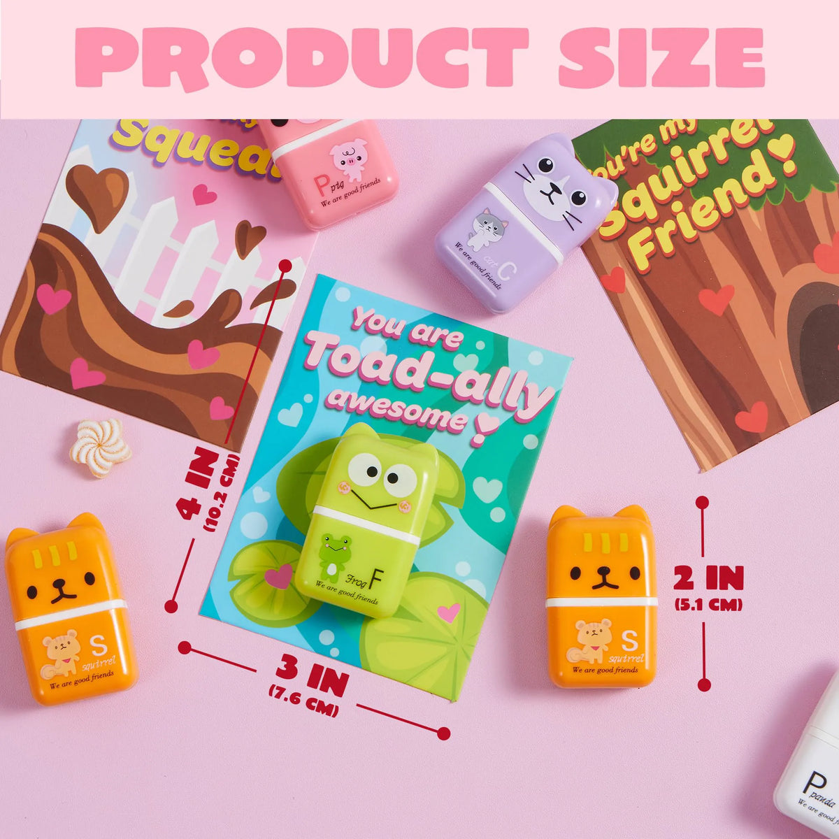 JOYIN 30-Piece Valentine's Day Animal Erasers Set with Clean Up Roller - Perfect for Party Favors and Gifts