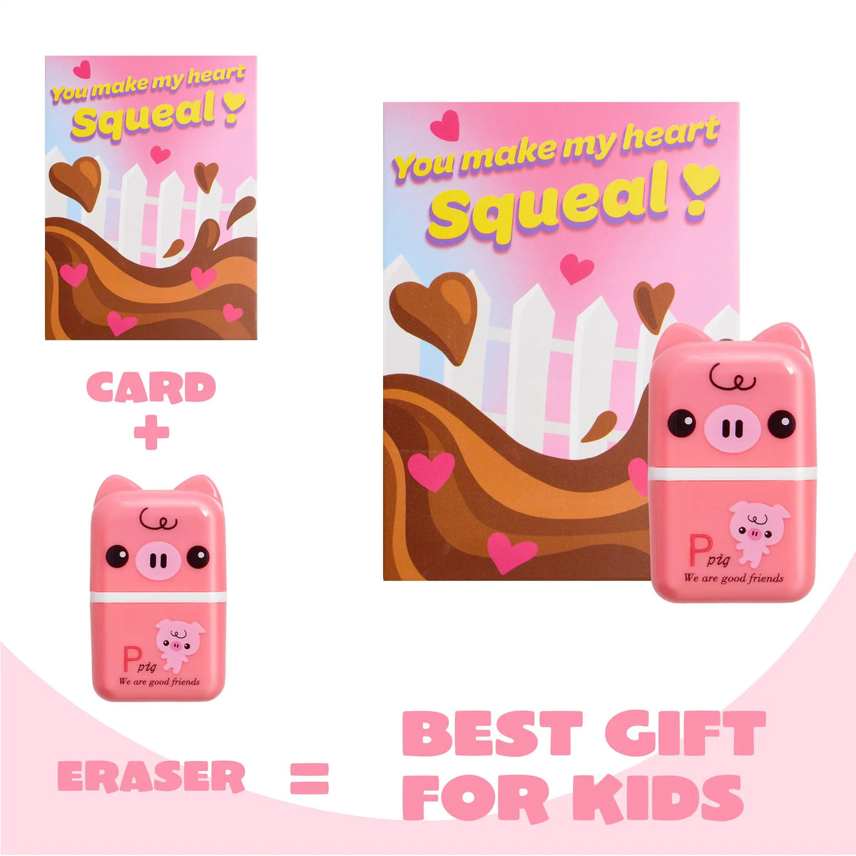 JOYIN 30-Piece Valentine's Day Animal Erasers Set with Clean Up Roller - Perfect for Party Favors and Gifts