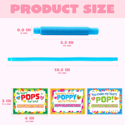 JOYIN 30 Pack Valentine's Day Pop Tubes Fidget Toys for Kids