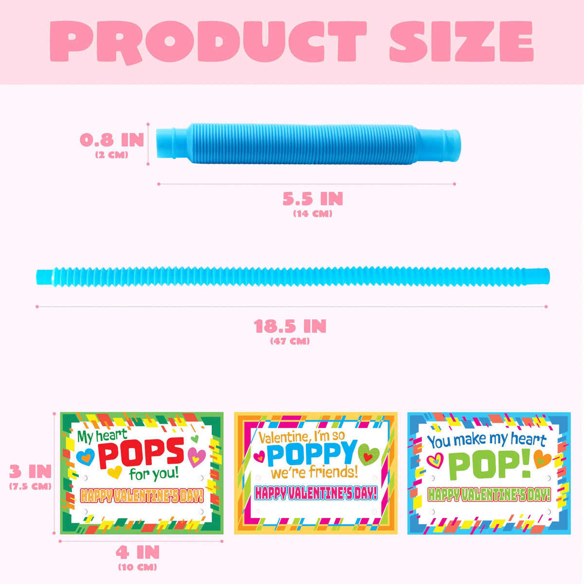 JOYIN 30 Pack Valentine's Day Pop Tubes Fidget Toys for Kids