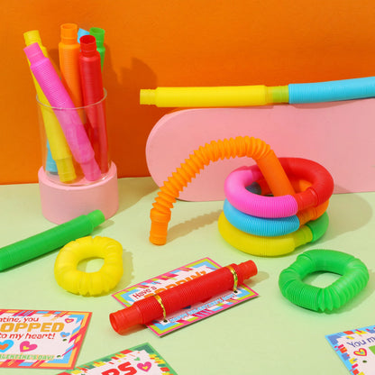 JOYIN 30 Pack Valentine's Day Pop Tubes Fidget Toys for Kids