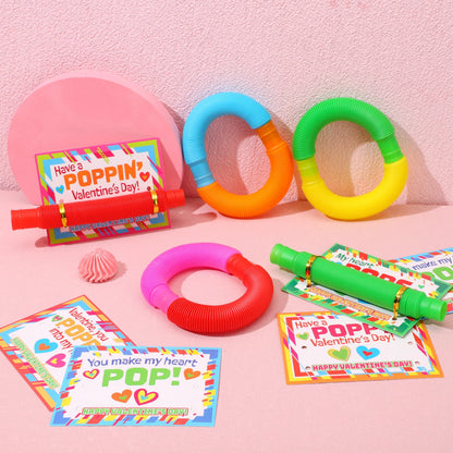 JOYIN 30 Pack Valentine's Day Pop Tubes Fidget Toys for Kids
