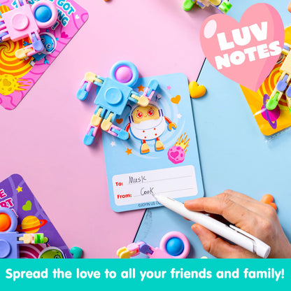 JOYIN 30-Pack Valentine's Day Pastel Robot Fidget Spinners with Cards
