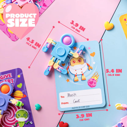 JOYIN 30-Pack Valentine's Day Pastel Robot Fidget Spinners with Cards