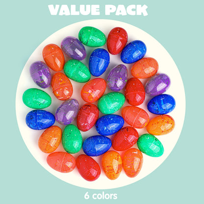 JOYIN 30 Pcs 3.15 Inch Iridescent Plastic Easter Eggs