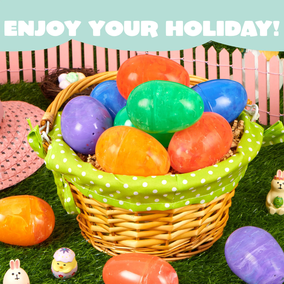 JOYIN 30 Pcs 3.15 Inch Iridescent Plastic Easter Eggs