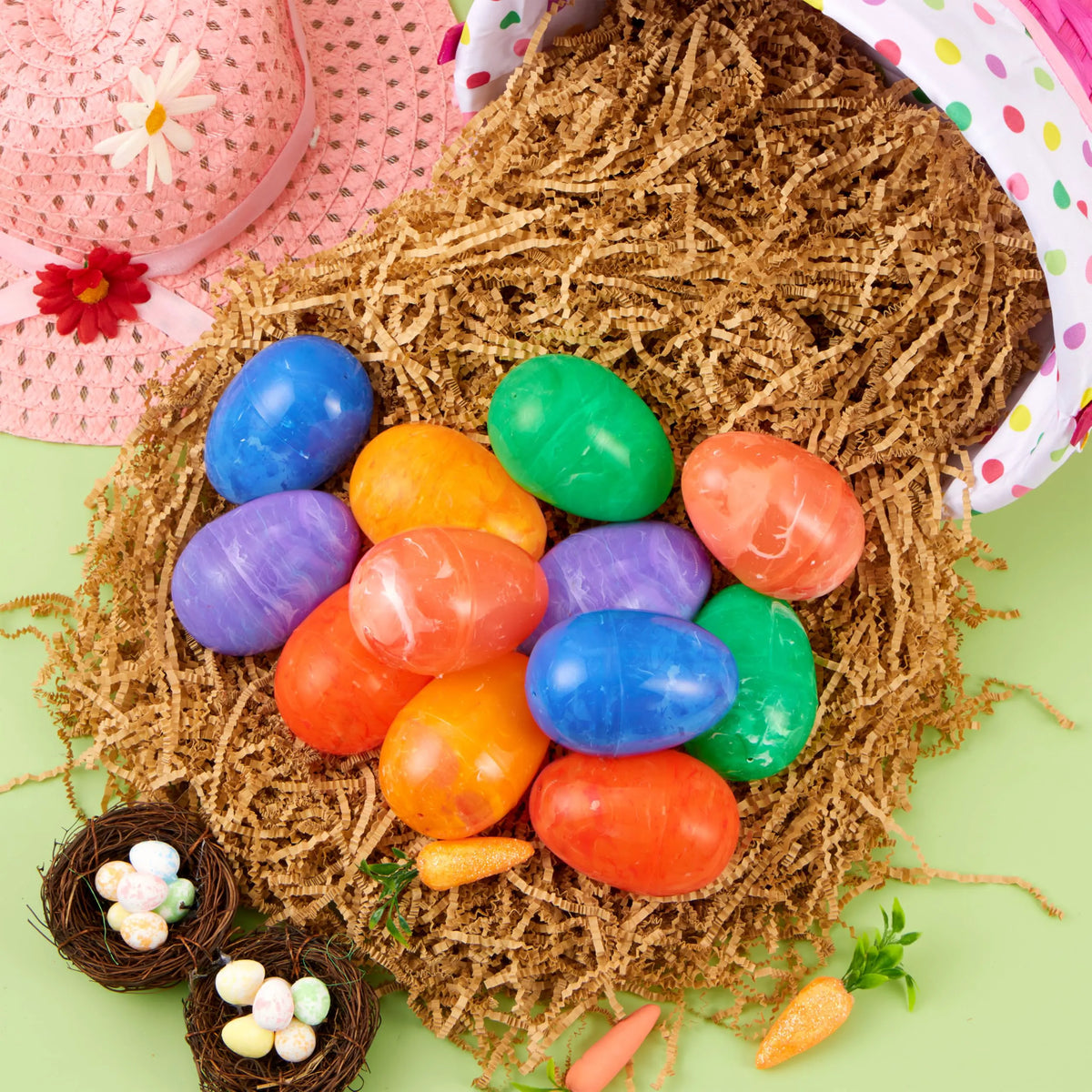 JOYIN 30 Pcs 3.15 Inch Iridescent Plastic Easter Eggs