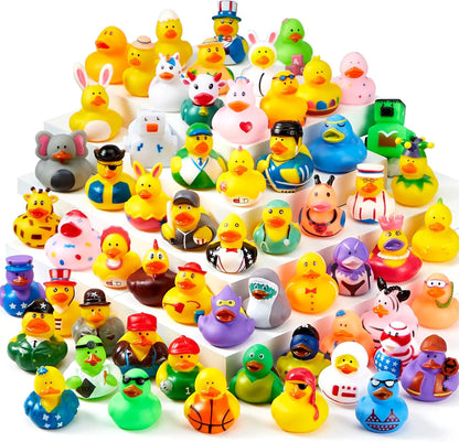 JOYIN 30 Pcs Assorted Rubber Ducks with Mesh Bag