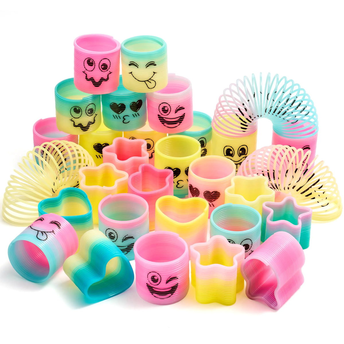 JOYIN 30-Pack Mini Rainbow Coil Spring Fidget Toys