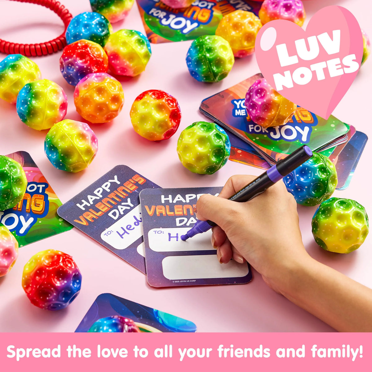 JOIN 30-Pack Valentine's Day Super Bouncy Balls with Cards