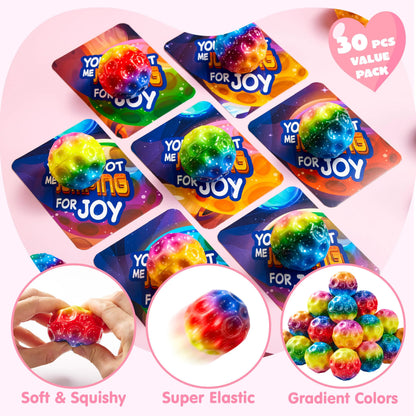 JOIN 30-Pack Valentine's Day Super Bouncy Balls with Cards