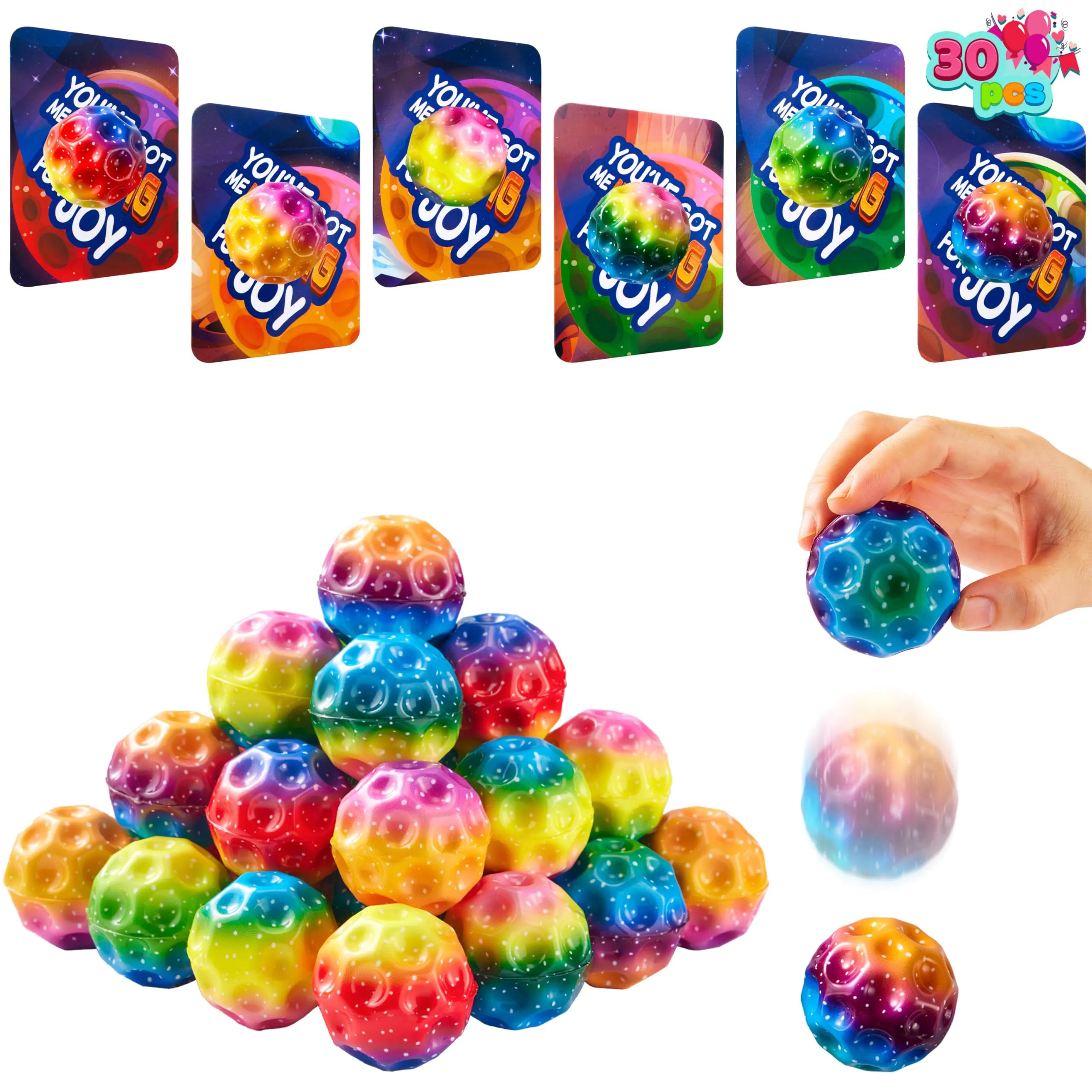 JOIN 30-Pack Valentine's Day Super Bouncy Balls with Cards