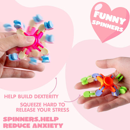 JOIN 30-Pack Valentine's Fidget Spinners with Gift Cards - Stress Relief Toys for Kids
