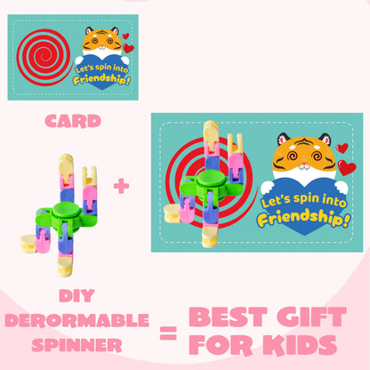 JOIN 30-Pack Valentine's Fidget Spinners with Gift Cards - Stress Relief Toys for Kids