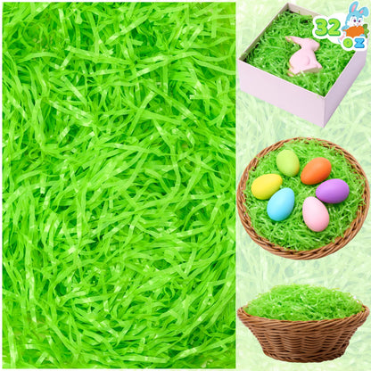 JOYIN 32 oz Light Green Plastic Easter Grass