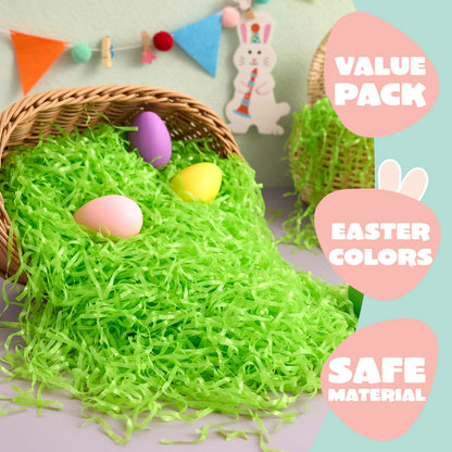 JOYIN 32 oz Light Green Plastic Easter Grass