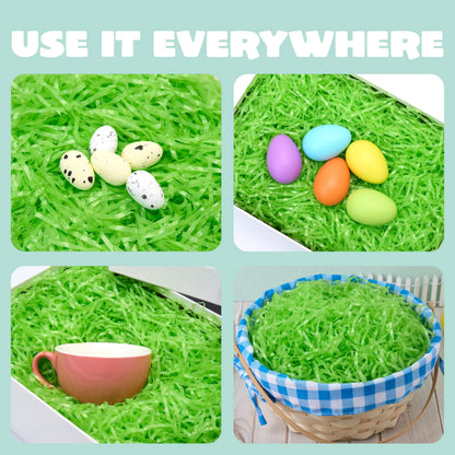 JOYIN 32 oz Light Green Plastic Easter Grass