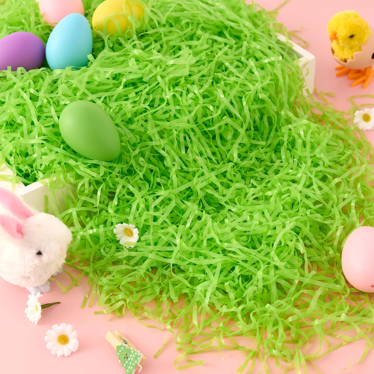 JOYIN 32 oz Light Green Plastic Easter Grass