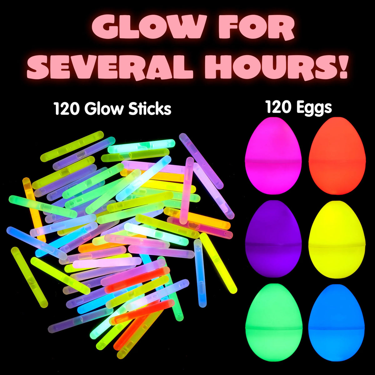 JOYIN 35 Pcs Easter Eggs with Mini Glow Sticks
