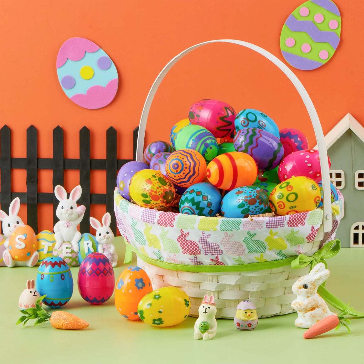 JOIN 36-Pack 2.3-Inch Fillable Printed Plastic Eggs