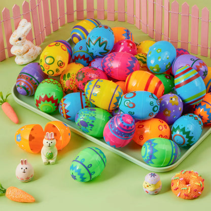 JOIN 36-Pack 2.3-Inch Fillable Printed Plastic Eggs