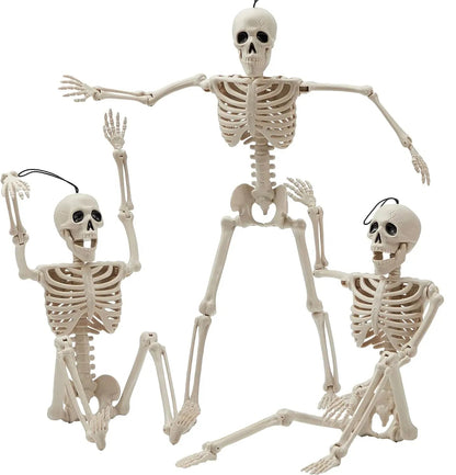 JOYIN 3-Pack 16-Inch Halloween Hanging Skeletons with Movable Joints