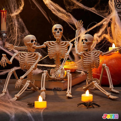 JOYIN 3-Pack 16-Inch Halloween Hanging Skeletons with Movable Joints